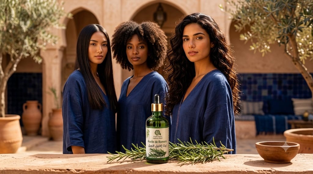 Distintos tipos de cabello cuidados con aceite de romero natural nilae